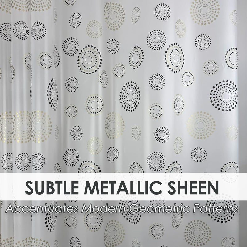 TRIMENGO Plastic Shower Curtain Liner, Waterproof Printed PEVA Shower Curtain with Design, Gold Dots Pattern, Rustproof Grommets, Standard Size 70x72 Bathtub Curtain for Bathroom (Pack of 1) - Image 3